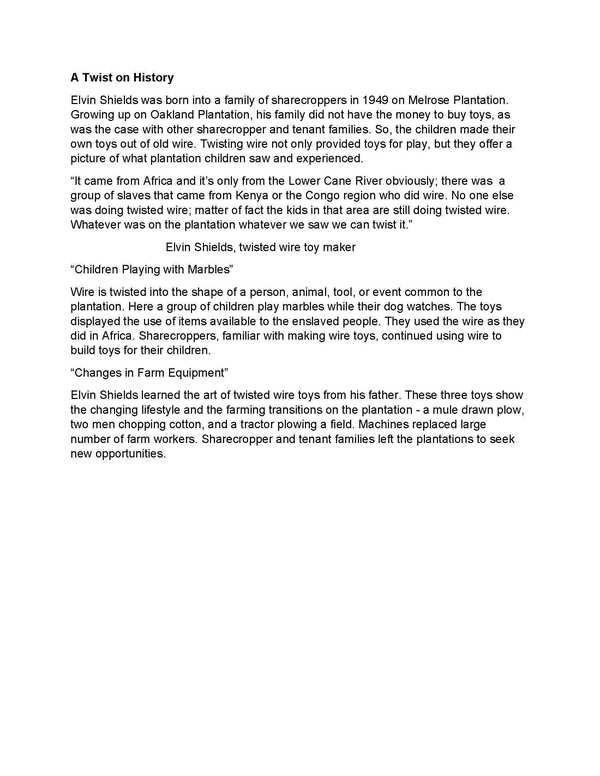 Wire Toy Exhibit 2025 A Twist on History