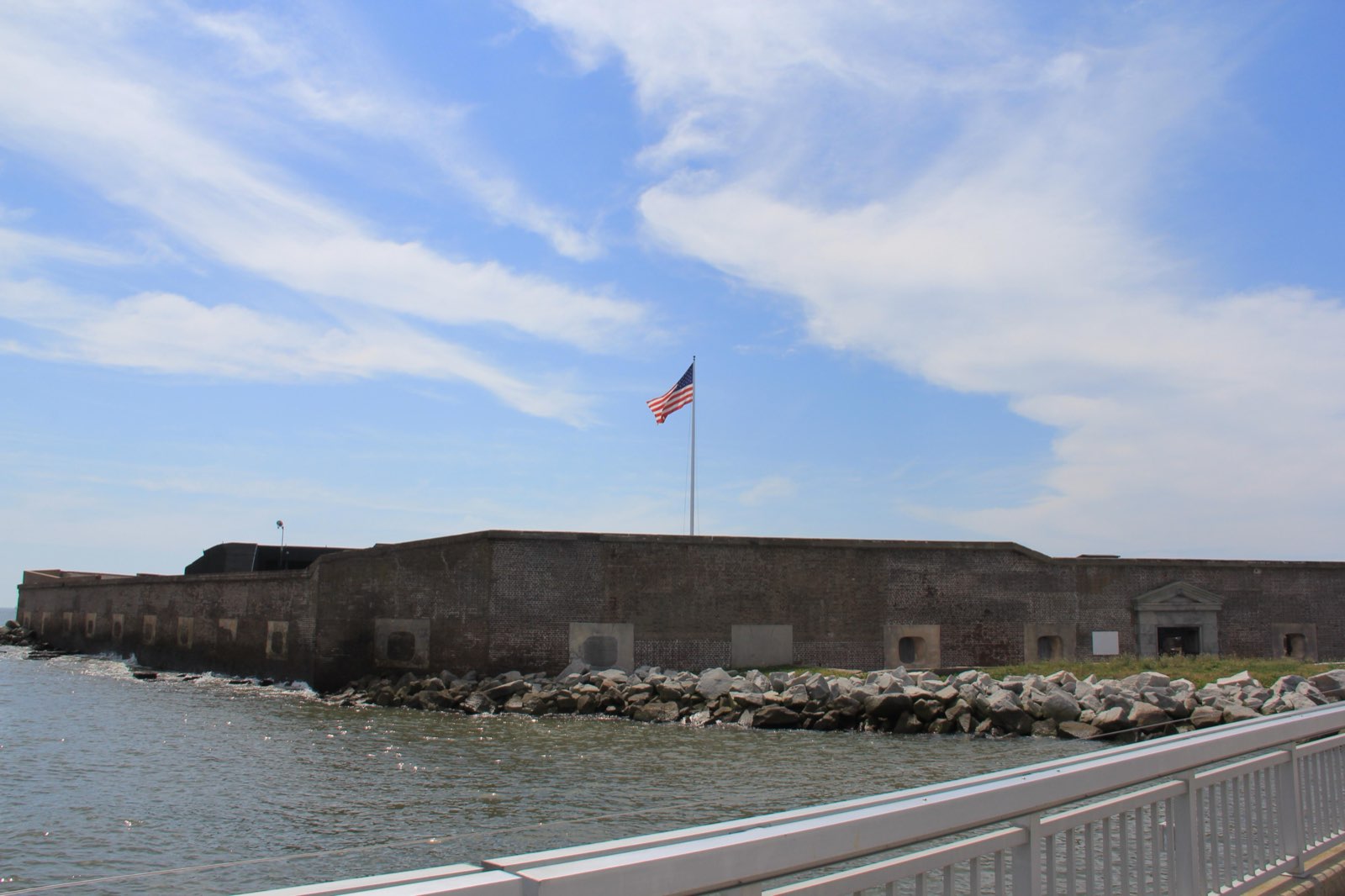 Fort Sumter, on an island in Charleston Harbor, reachable only by boat