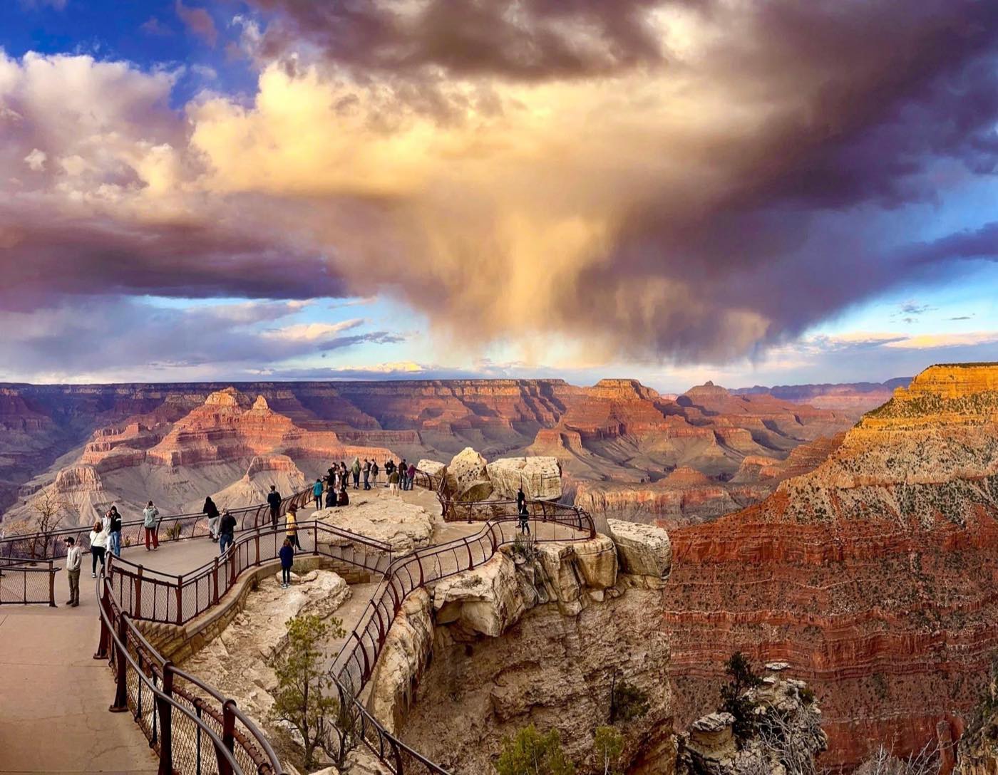 Sunset over the canyon from Mather Point