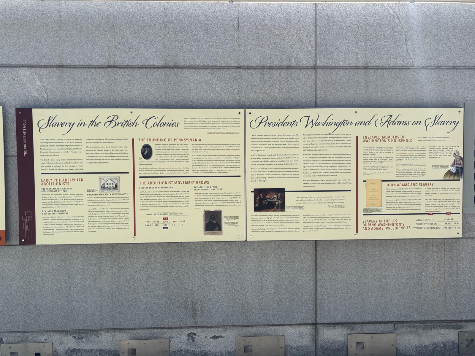 "The Dirty Business of Slavery" (two panels that go together as one display) — after