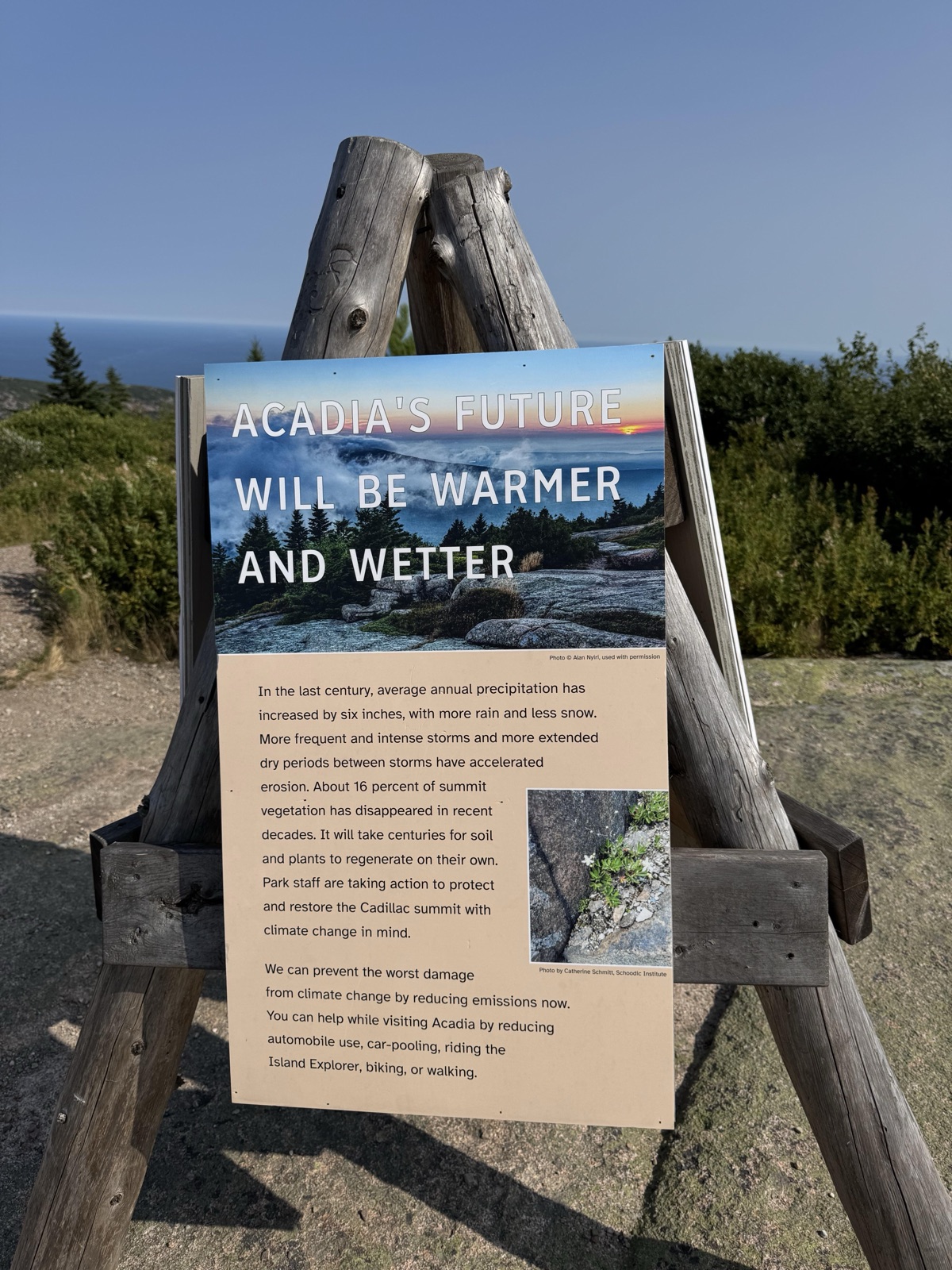(Summits Tripod Three) ACADIA'S FUTURE WILL BE WARMER AND WETTER — before