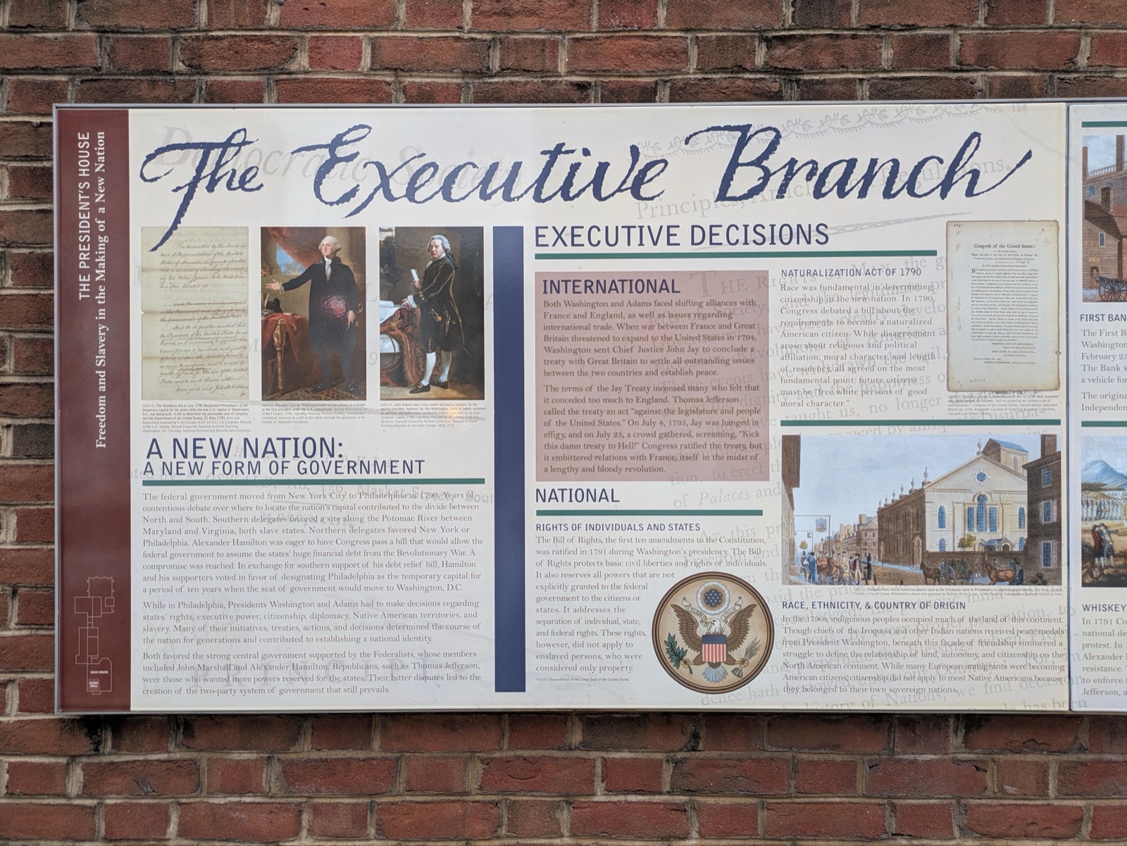 "The Executive Branch" (two panels that go together as one display) — before