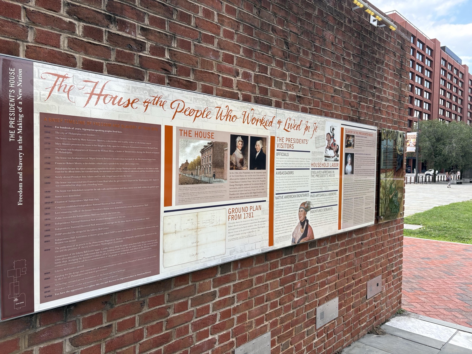 "The House and the People Who Worked and Lived In It" (two panels that go together as one display) — before